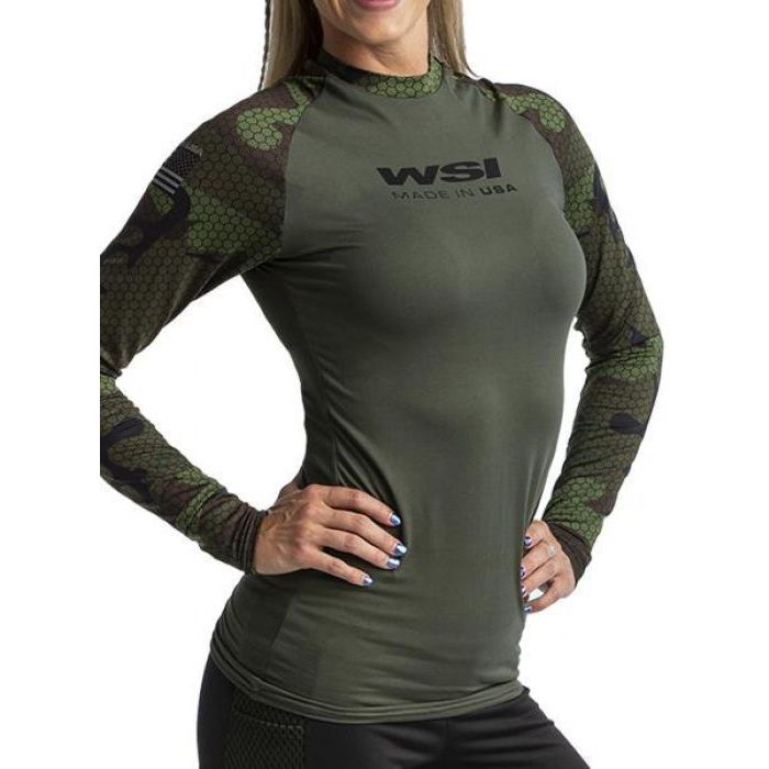 WOMEN_S_OLIVE_HEXA_CAMO_BAMBOO_MESH_2_TONE_L_S_LARGE WOMEN_S_OLIVE_HEXA_CAMO_BAMBOO_MESH_2_TONE_L_S_LARGE