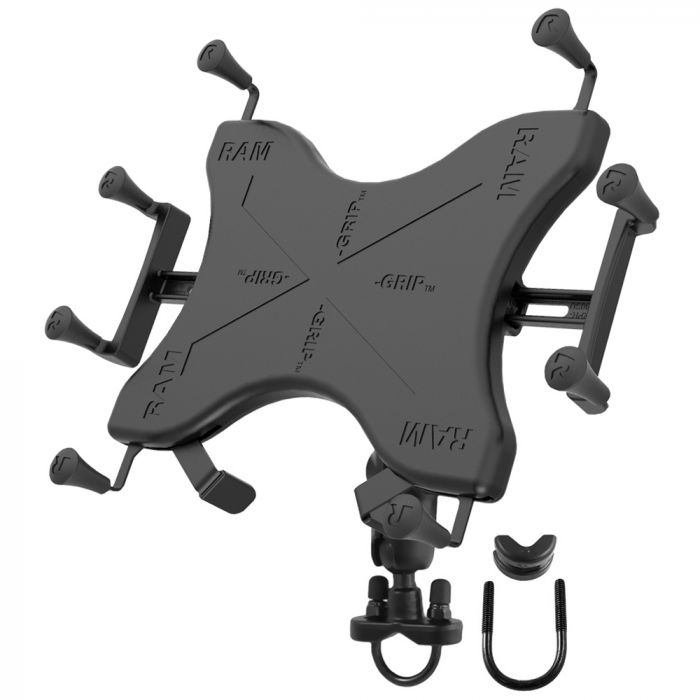 RAM_Mount_Handlebar_Rail_Mount_w_Zinc_Coated_U_Bolt_Base__amp__Universal_X_Grip_reg__Cradle_for_10__Large_Tablets RAM_Mount_Handlebar_Rail_Mount_w_Zinc_Coated_U_Bolt_Base__amp__Universal_X_Grip_reg__Cradle_for_10__Large_Tablets
