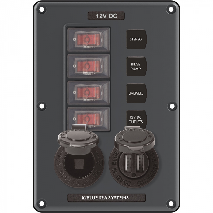 Blue_Sea_4321_Circuit_Breaker_Switch_Panel_4_Position___Gray_w_12V_Socket__amp__Dual_USB Blue_Sea_4321_Circuit_Breaker_Switch_Panel_4_Position___Gray_w_12V_Socket__amp__Dual_USB