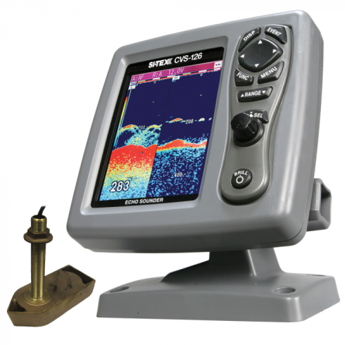 SI_TEX_CVS_126_Dual_Frequency_Color_Echo_Sounder_w_600kW_Thru_Hull_Tranducer_307_50_200T_CX