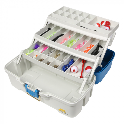Plano_Ready_Set_Fish_Three_Tray_Tackle_Box___Aqua_Blue_Tan Plano_Ready_Set_Fish_Three_Tray_Tackle_Box___Aqua_Blue_Tan