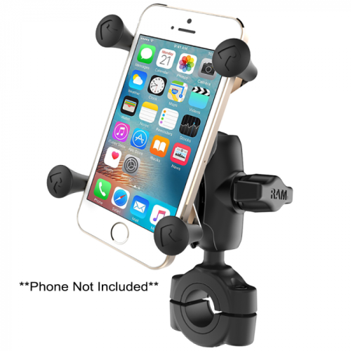 RAM_Mount_RAM_reg__Torque_trade__3_4____1__Diameter_Handlebar_Rail_Base_with_1__Ball__Short_Arm_and_X_Grip_reg__for_Phones