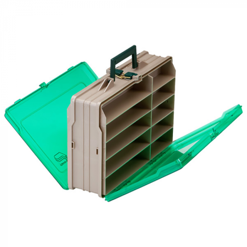 Plano_Double_Sided_19_Compartment_Satchel___Sandstone__amp__Green