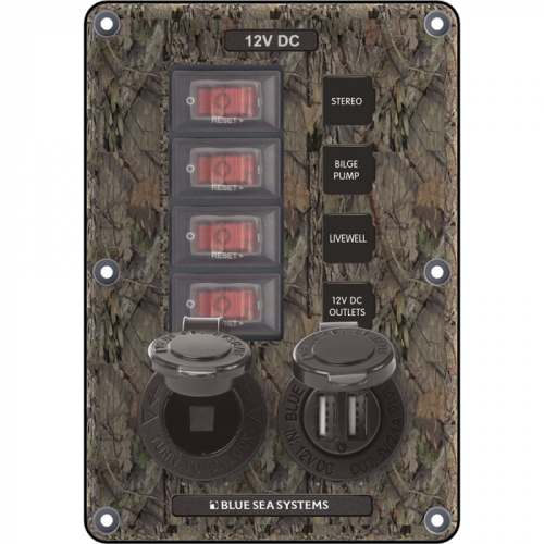 Blue_Sea_4324_Circuit_Breaker_Switch_Panel_4_Postion___Camo_w_12V_Socket__amp__Dual_USB