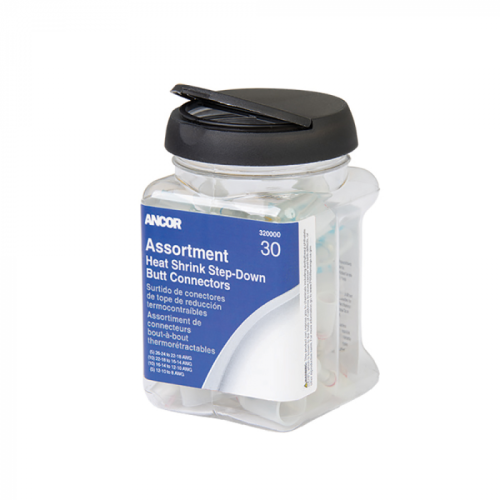 Ancor_Heat_Shrink_Multi_Wire_Step_Down_Butt_Connectors_24_8_Assorted_30_Piece_Jar