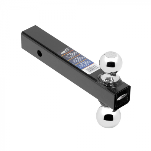 Draw_Tite_Dual_Ball_Mount_2__Square_Solid_Shank_8__Length_w_Chrome_1_1_7_8___amp__2__Balls___Black