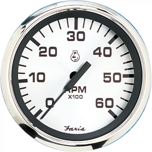 Faria_Spun_Silver_4__Tachometer__6000_RPM___Gas_Inboard__amp__I_O_ Faria_Spun_Silver_4__Tachometer__6000_RPM___Gas_Inboard__amp__I_O_