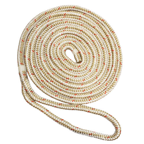 New_England_Ropes_3_8__x_15__39__Nylon_Double_Braid_Dock_Line___White_Gold_w_Tracer