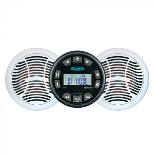 JENSEN_JMS3SSPKG_Marine_Entertainment_System_w_AM_FM_USB_Bluetooth_Stereo__amp__Pair_AMS620W_Speakers