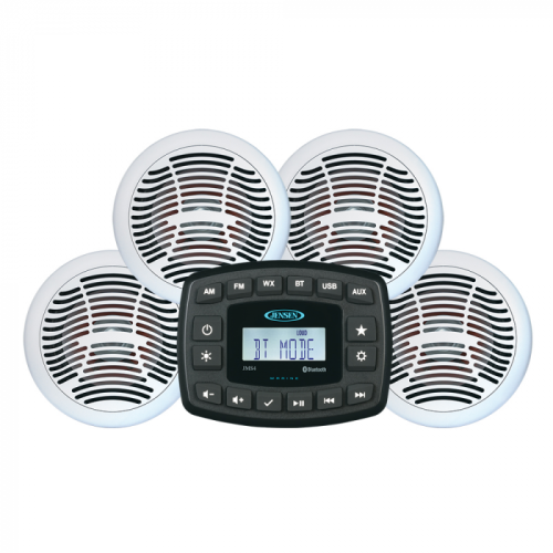 JENSEN_JMS4SPKG_Marine_Entertainment_System_AM_FM_Bluetooth_w_4_AMS602W_Speakers__amp__Aux_Input