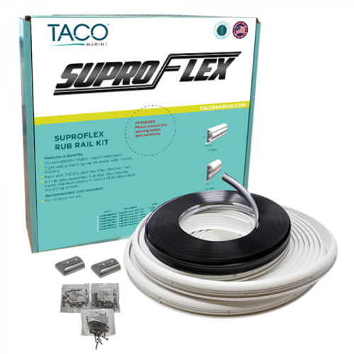 TACO_SuproFlex_Rub_Rail_Kit___White_with_Flex_Chrome_Insert___2_H_x_1_2_W_x_60__39_L TACO_SuproFlex_Rub_Rail_Kit___White_with_Flex_Chrome_Insert___2_H_x_1_2_W_x_60__39_L
