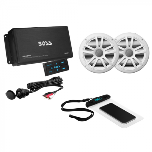 Boss_Audio_ASK902B_6_Package_w_4_Channel_Bluetooth_Amplifier_w_Remote__2_MR6W_6_5__White_Speakers__USB_AUX_Input__amp__Waterproof_Case Boss_Audio_ASK902B_6_Package_w_4_Channel_Bluetooth_Amplifier_w_Remote__2_MR6W_6_5__White_Speakers__USB_AUX_Input__amp__Waterproof_Case