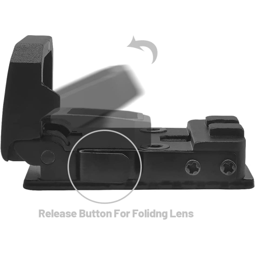 Flip Up Red Dot Sight With Heightened Base - Compact Reflex Sight For Pistols & Rifles