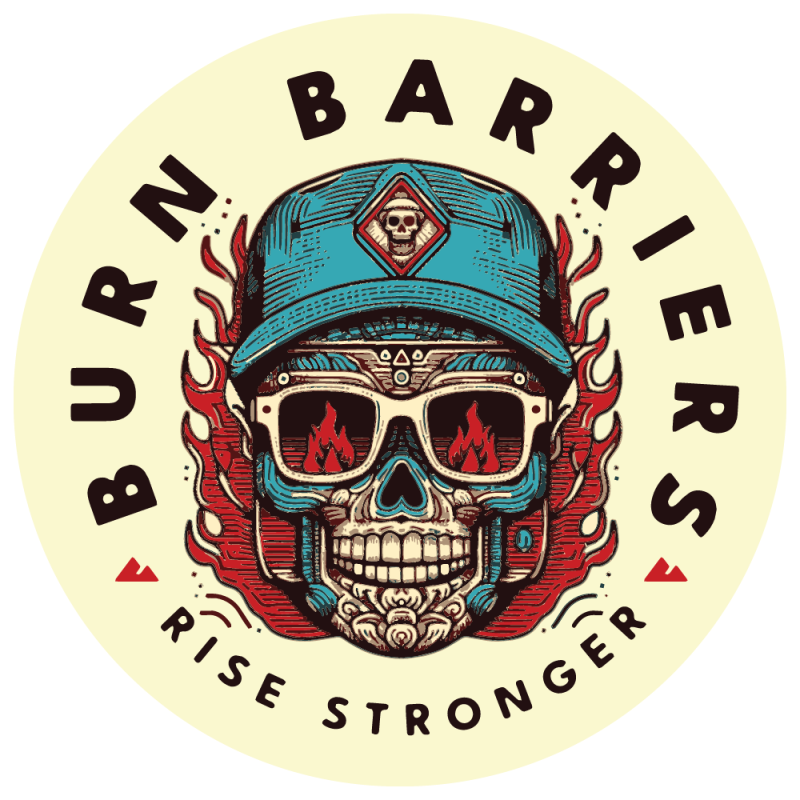 The "Burn Barriers, Rise Stronger" 4" Decal Inspired By Omar "Crispy" Avila