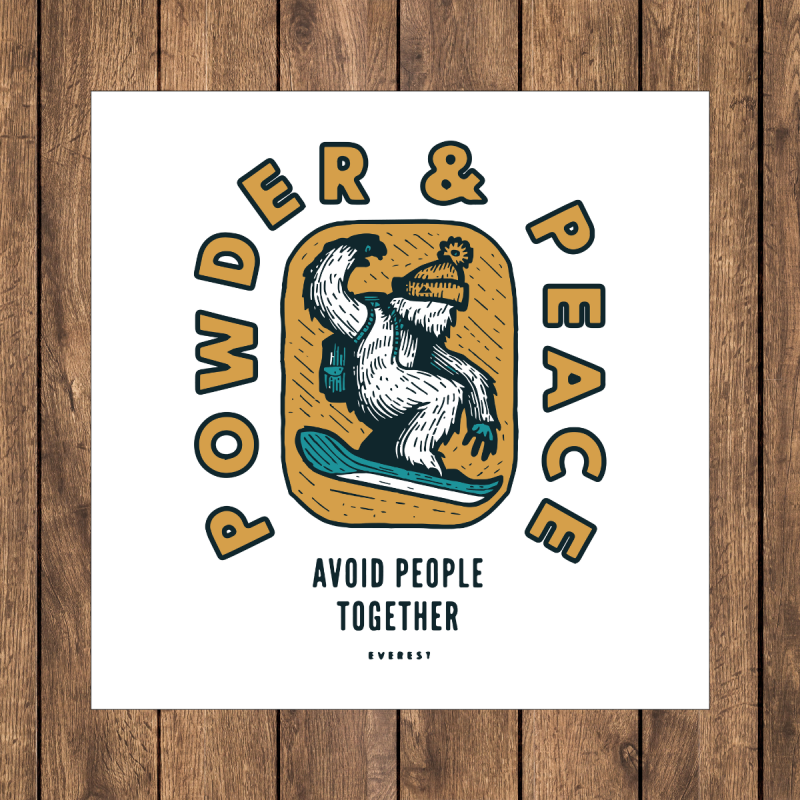 Powder & Peace 4" Decal