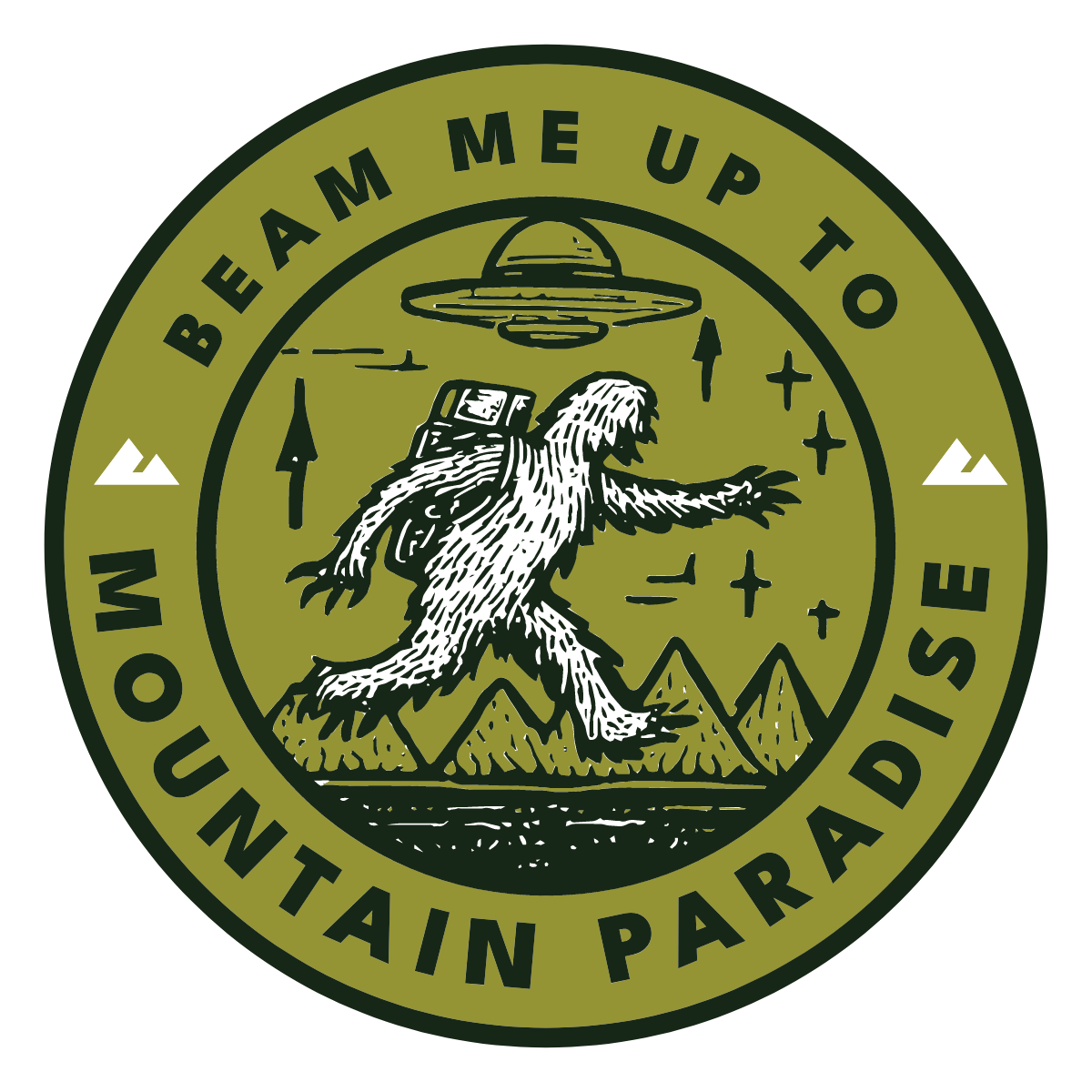 Beam Me Up To Mountain Paradise 4" Decal
