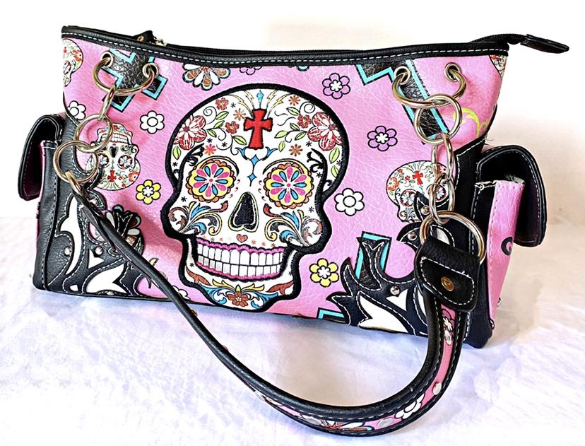 Sugar Skull Purse - PINK
