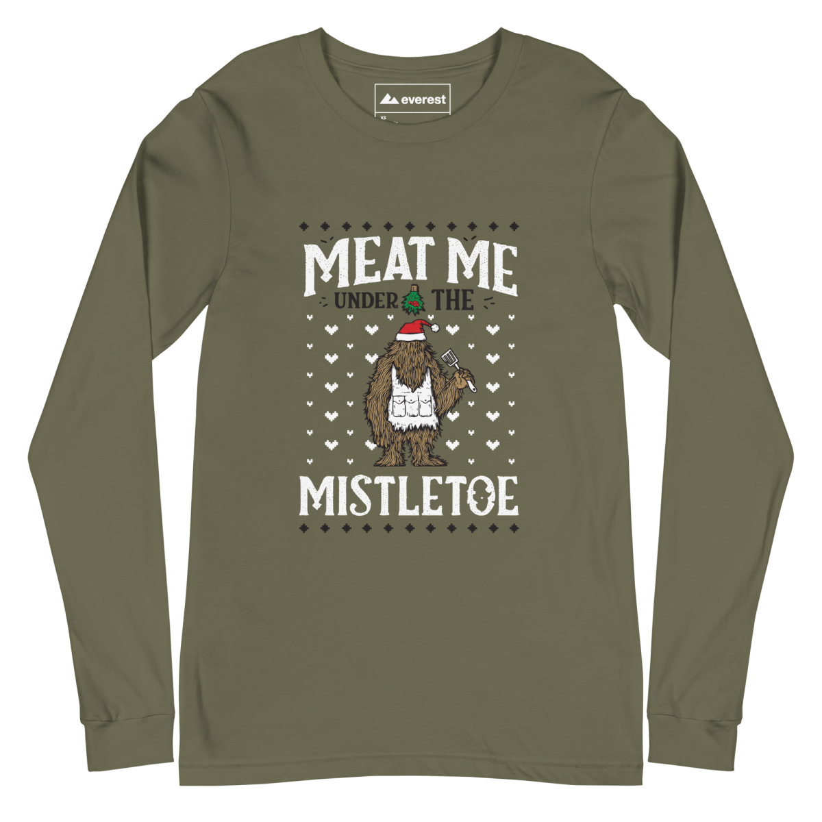 The 2023 Meatmas "Meat Me Under The Mistletoe" Everest Ugly Christmas Long Sleeved Shirt